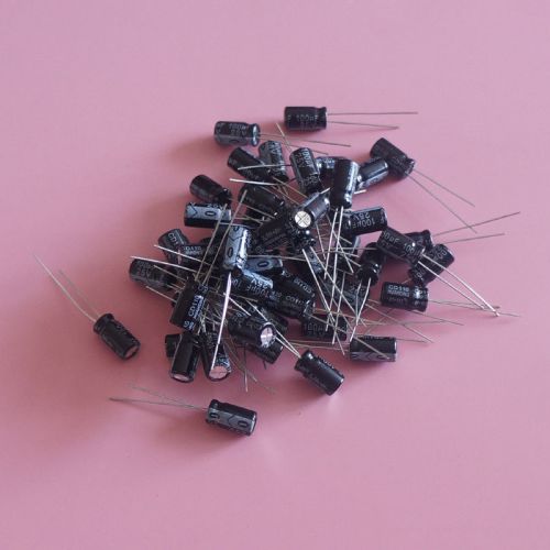 100pcs 100uf 25v 105c radial electrolytic capacitor 6x11mm for sale
