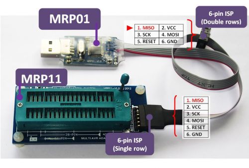Bid!mra01-usb avr programmer set (isp&amp;adapter) for at(mega,tiny&amp;90)! mkii clone for sale