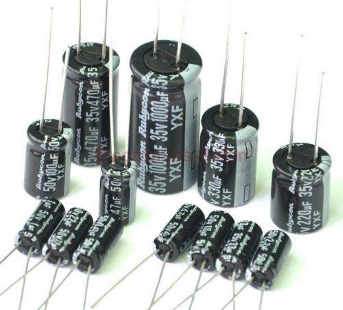 RUBYCON YXF Series Electrolytic Capacitor Assorted Kit, Long Life. SKU9916003