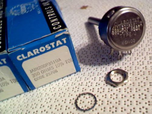 2 Clarostat JAIN200P351UA Type J 350 ohm 10 % mil spec sealed pots