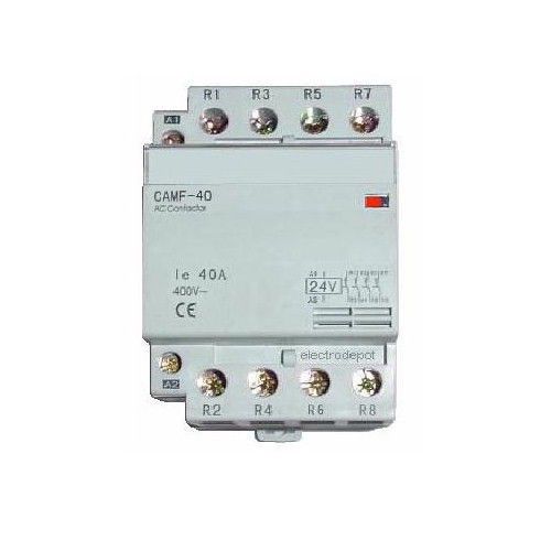 Contactor normally closed 40a, nc 4 pole 24vac coil, 40 amp lighting or heater for sale