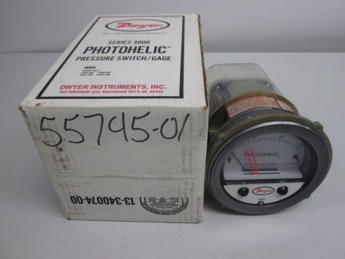 NEW DWYER 3215-TP PHOTOHELIC PRESSURE SWITCH 0-15LB/HR 4 IN GAUGE D267248