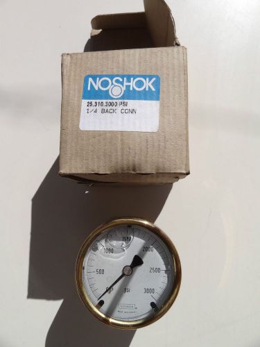 Noshok Pressure Gauge, 1/4&#034; NPT fitting. Glycerin filled