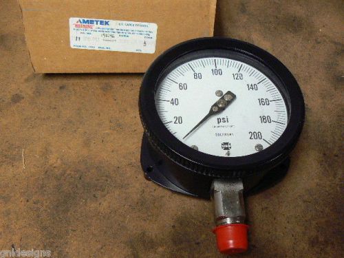 Ametek u.s.gauge 1911-150246 solfrunt process gauge, 0-200 psi, 4.5&#034;, stainless! for sale