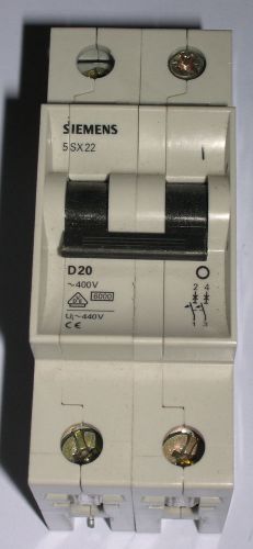 Siemens, 2 pole miniature breaker, 5sx2220-8 for sale