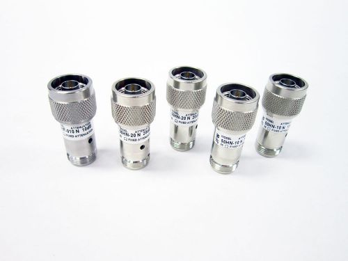 Lot of five jfw 2x 50hn-20n 2x 50hn-10n 50hf-010n attenuator 10 db 20 db for sale