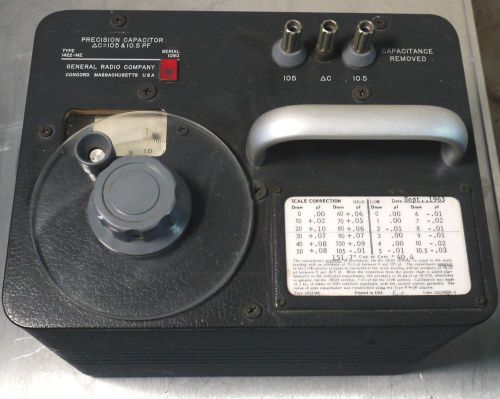 General Radio 722-ME 10.5 &amp; 105 uuf Precision Capacitor serial 1090