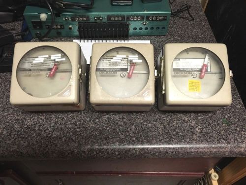 (LOT of 3) Dickson Pressure Chart Recorders 4&#034; 24-hour &amp; 7-Day 0-150 PSI