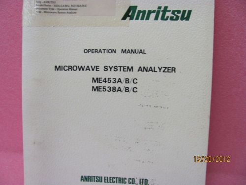 ANRITSU ME453A/B/C &amp; ME538A/B/C Microwave System Analyzer Operation Manual