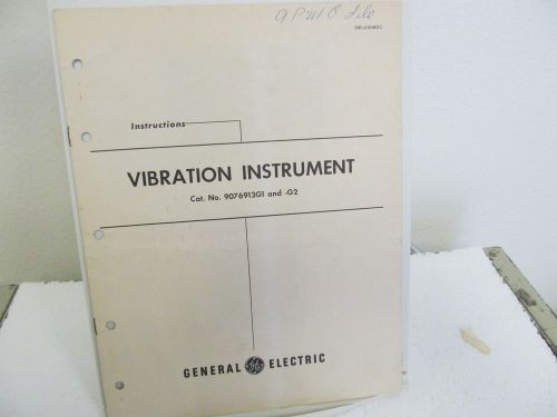 General Electric Vibration Instrument Instruction Booklet