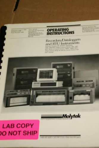Molytek Chart Recorders/Dataloggers &amp;  RTU Instruments Operating  user Manual