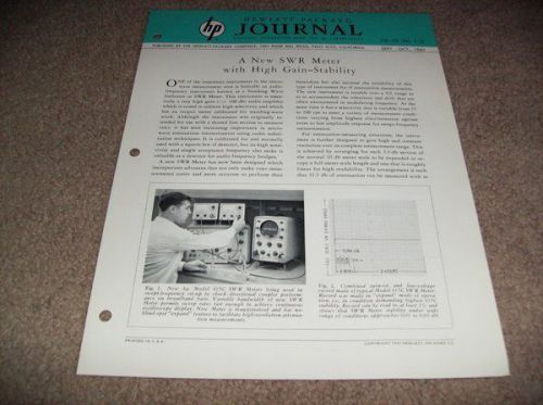 HEWLETT PACKARD JOURNAL- A NEW SWR METER WITH HIGH GAIN STABILITY- 1961
