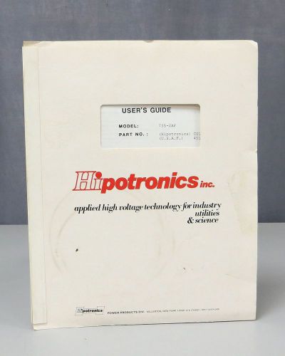 Hipotronics Model 735-2AF DC Dielectric Test Set Users Guide