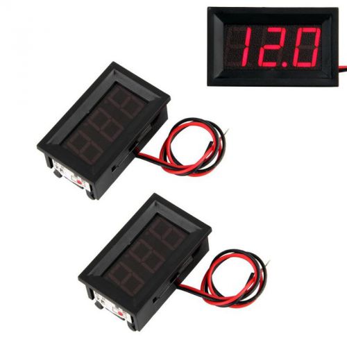 2 Mini Red LED Digital Voltmeter Volt Meter Panel 4.5-30V Xmas Gift