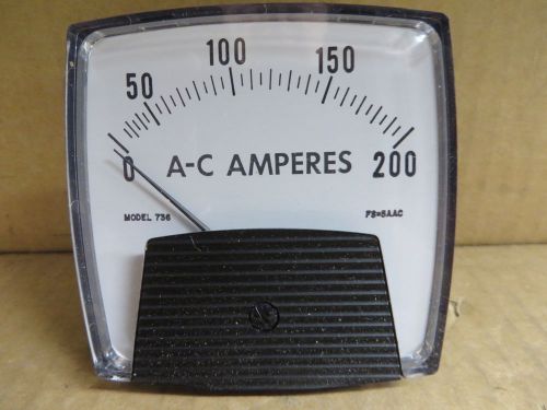 PANEL METER ac amperes 0-200  new unused