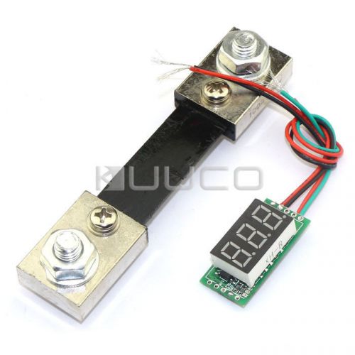 Mini Digital Panel Amp Meter 0-100A Yellow LED Current Monitor+DC Ammeter Shunts
