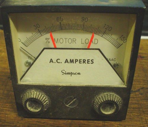 Used Simpson A.C. Amperes meter 0-150 model 3343 spec D21633 -60 day warranty