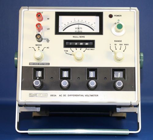 Fluke 893A AC/DC Differential Voltmeter , Cal W/Cert, ROR