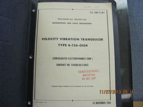 CEC MANUAL 4-126-0104: Velocity Vibration Transducer - Instruction &amp; Parts#19171