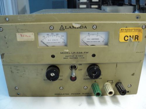 LAMBDA LP-534-FM POWER SUPPLY 0-120VDC 0-1.2A WORKS