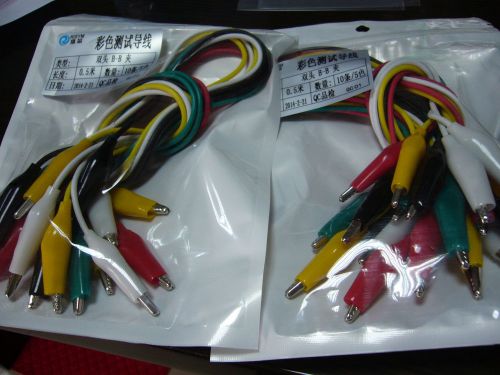 20 pcs Colorful Test Lead Wire two head B-B Clamp Free Shipping Worldwide