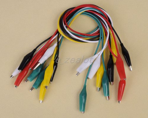 10pcs 50cm double-ended crocodile clip cable  testing wire alligator clip wire for sale