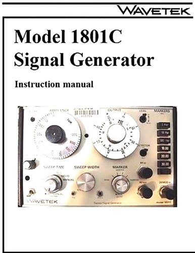 Manual for Wavetek 1801C Signal generator Operator Xerox copy