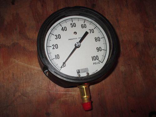 Weksler 01-z pressure 4-1/2 in 1/4 in npt 0-100 gauge ba14f regal gauge for sale