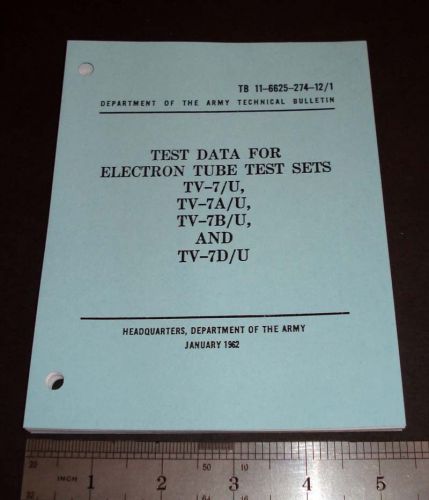 Tv-7 tv-7a/b/d tube tester test data 5x7&#034; mini booklet for sale