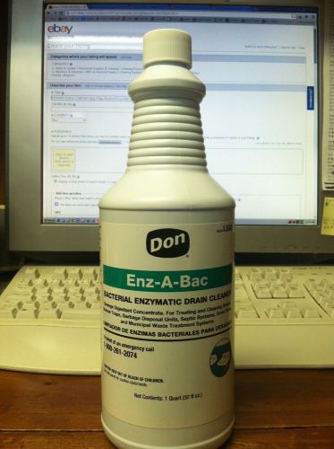 Edward don &amp; company enz-a-bac 1 quart bacterial enzymatic drain cleaner 1j540 for sale