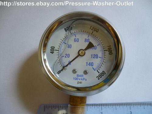 0-2000 psi liquid filled pressure gauge pic brand 1/4npt bottom mount 2 1/2 face for sale