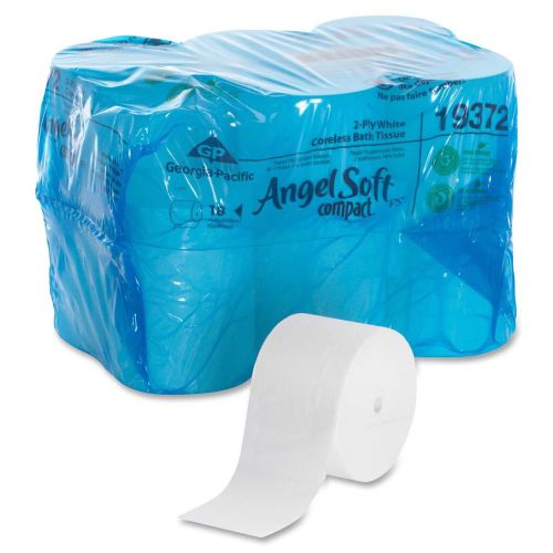 Carton of 18 angel soft pscompact coreless bathroom tissue -3.85&#034;x4.05&#034; for sale