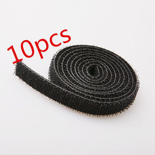 10x 1m strap-it wire computer cable cord ties organizer management tie downs for sale