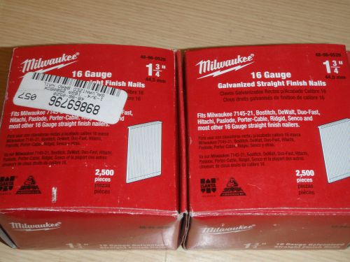 Two Boxes: 16 Gauge 1-3/4&#034; Galvanized Straight Finish Nails, Count 5,000. !61B!