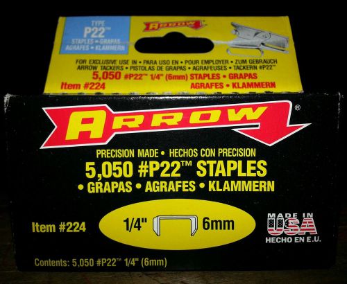 New arrow #p22  item# 224 staples  1/4&#034; 6mm  5,050 pc box   free shipping for sale