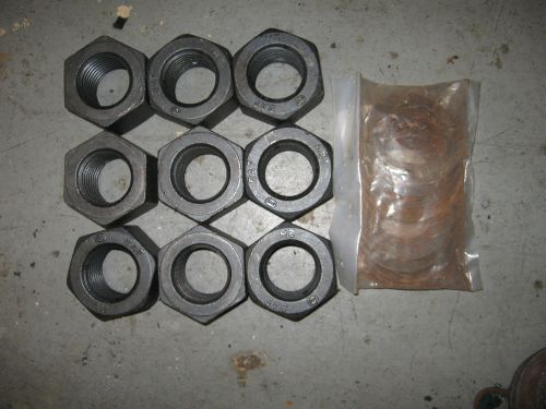 9 Nuts and Washers 2&#034; - 4 1/2 TPI  Grade H2 2 In Inch BAF