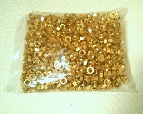 Brass Threaded Hex Nuts 1/4&#034; - 20 500 Pieces Qty Bulk Finished