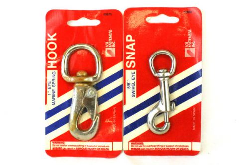 Lot of 2 vsi fasteners 1984 - swivel eye snap 5/8 - eye marine spring hook 1&#034; for sale