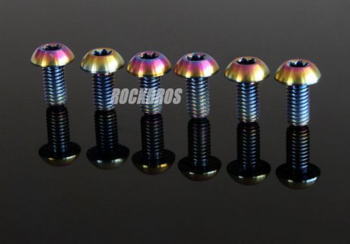 Rockbros titanium ti avid disc rotor bolt rainbow finish m5 x 10mm 6pcs for sale