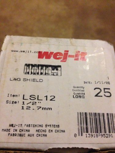 Wej-it zlsl38 fastening system 3/8&#034;x 2-1/2&#034; lag screw shields (qty.25) for sale