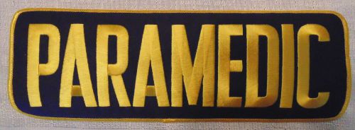 Paramedic Patch, new, 4 1/8&#034; tall x 11&#034; long, Gold on Navy