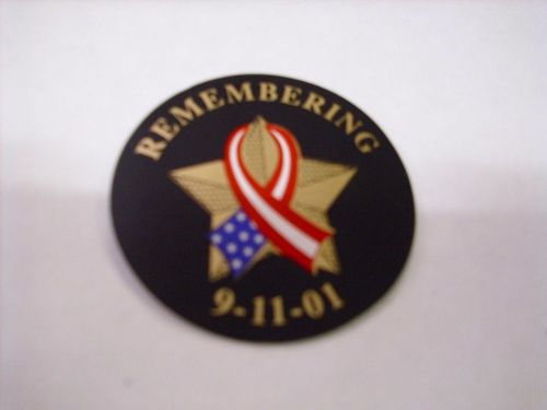 911 REMEMBERING 1 1/2 IN ROUND DECAL STICKER
