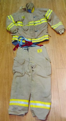 Set Firefighter Gear Pants 38x29 Jacket 44x31 Morning Pride Turnout Gear ~PROPAY