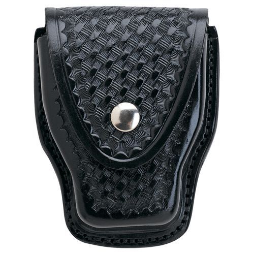 Aker A508-BW Basket Weave Handcuff Case W/ Nickel Snaps For Belt To 2 1/4&#034;