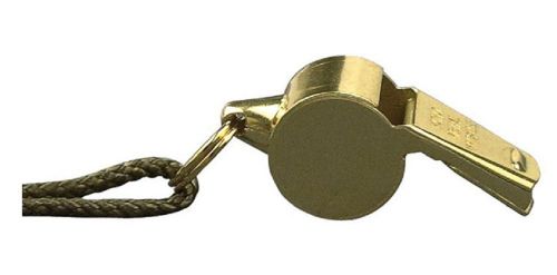 Brass law enforcement gi military style police whistle10366 for sale
