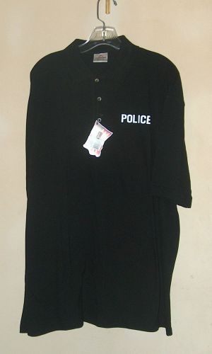 BLACK POLICE GOLF OR POLO STYLE SHIRT-X LARGE-