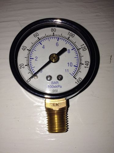 Replacement Air Compressor Gauge 1/4&#034; NPT Lower Mount 160 PSI With 2&#034; Dial 11BA
