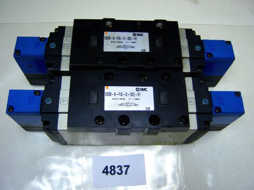(4837) lot of 2 smc valves vss8-8-fig-d-3ez-v1 21-26vcoil for sale