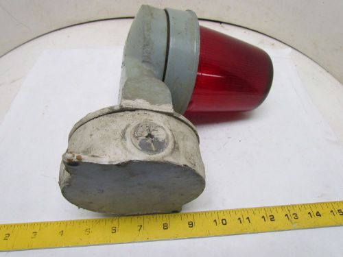 Crouse-Hinds Industrial Wall Mount Light Fixture Red Glass Dome 3/4&#034; NPT Hub