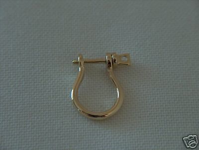 14KT YELLOW GOLD SOLID SHACKLE EARRING - 20mm (3/4&#034;)